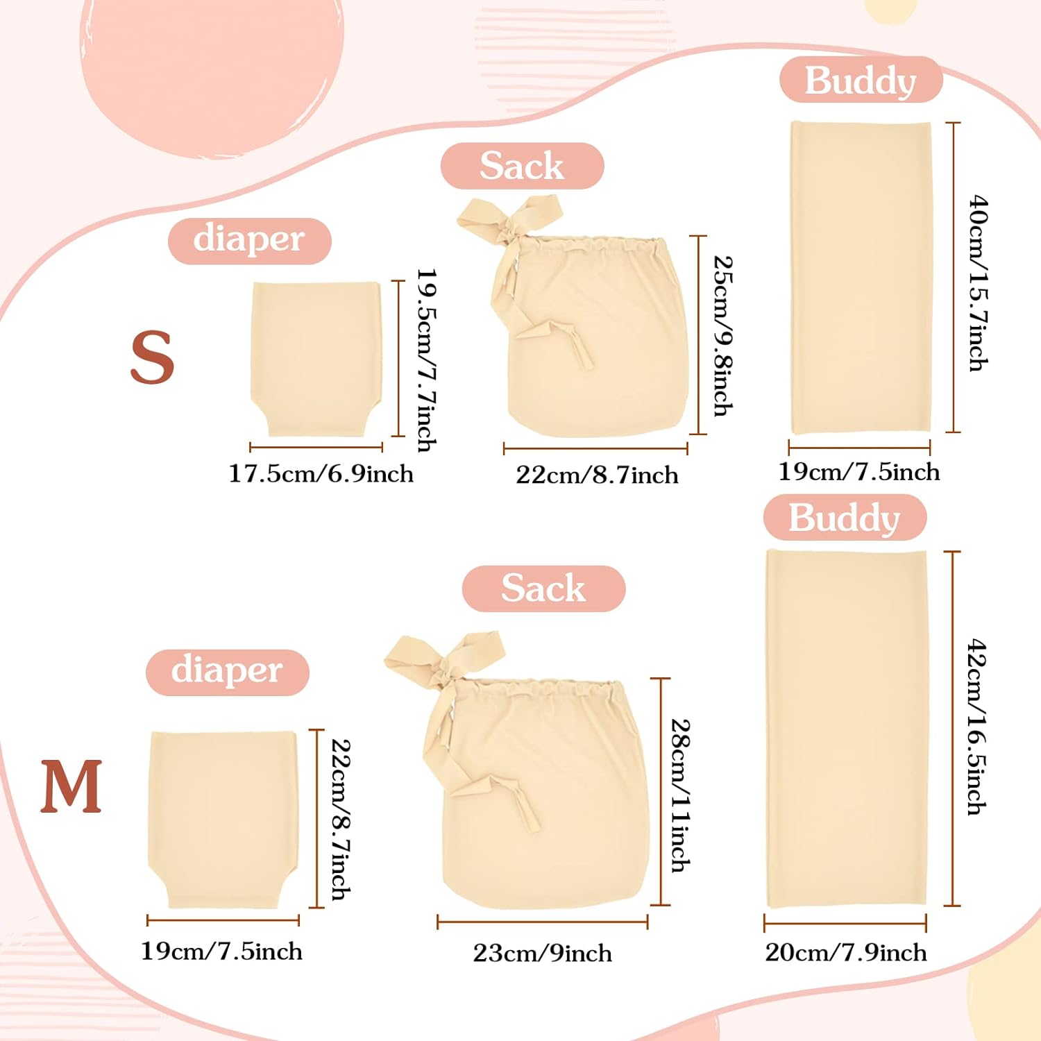 3PCS Baby Newborn Photo Props Wraps & Photography Blanket Set,DIY Newborn Stretch Wrapping Sack Buddy Diaper Cover Infant Photo Blanket Swaddle Photography Props Wraps for Baby Girl Boy - Image 3